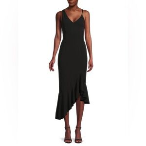 Saks Black Asymmetrical Dress
